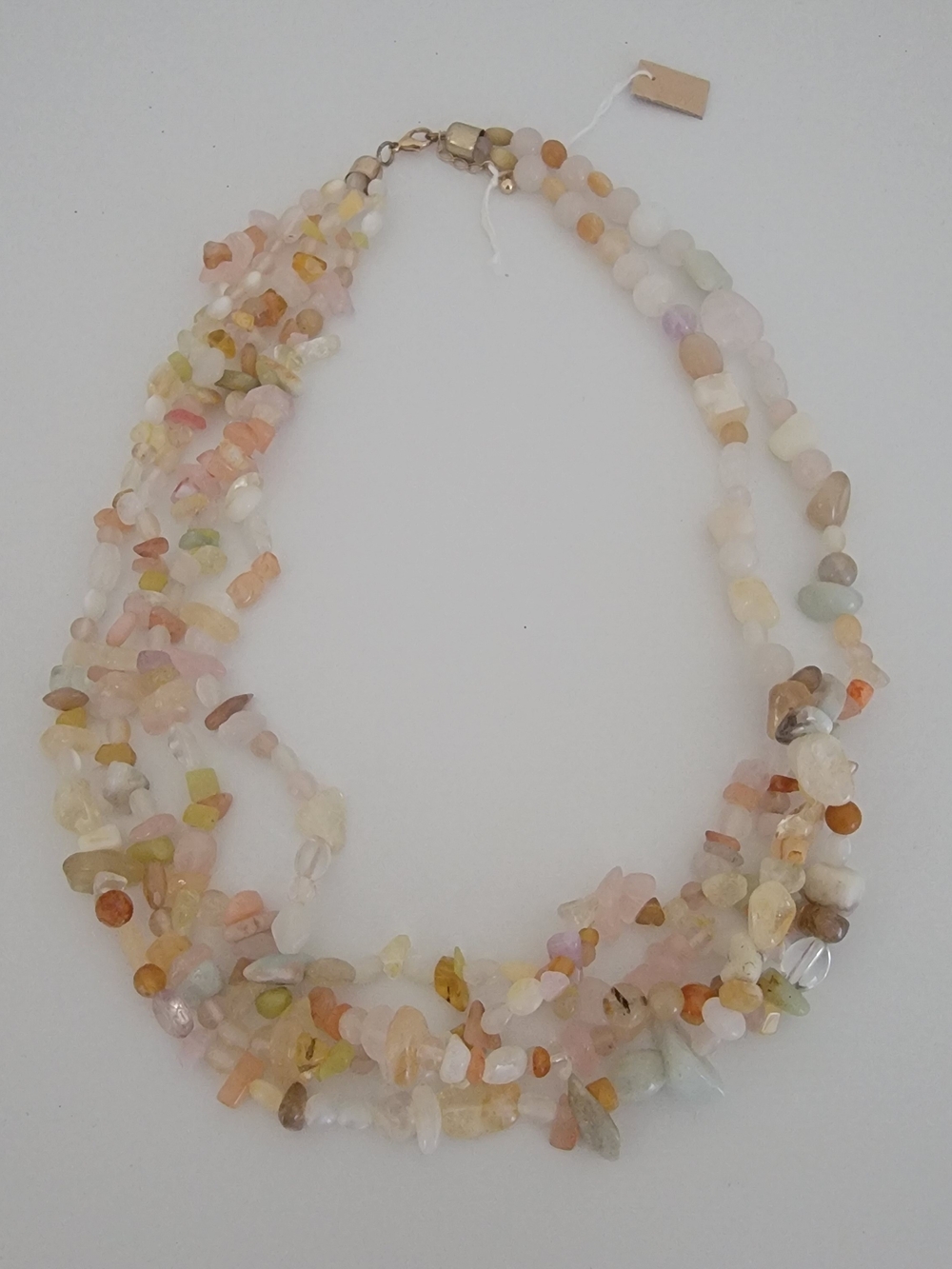 Handcrafted Multi-Strand Pastel Gemstone Necklace